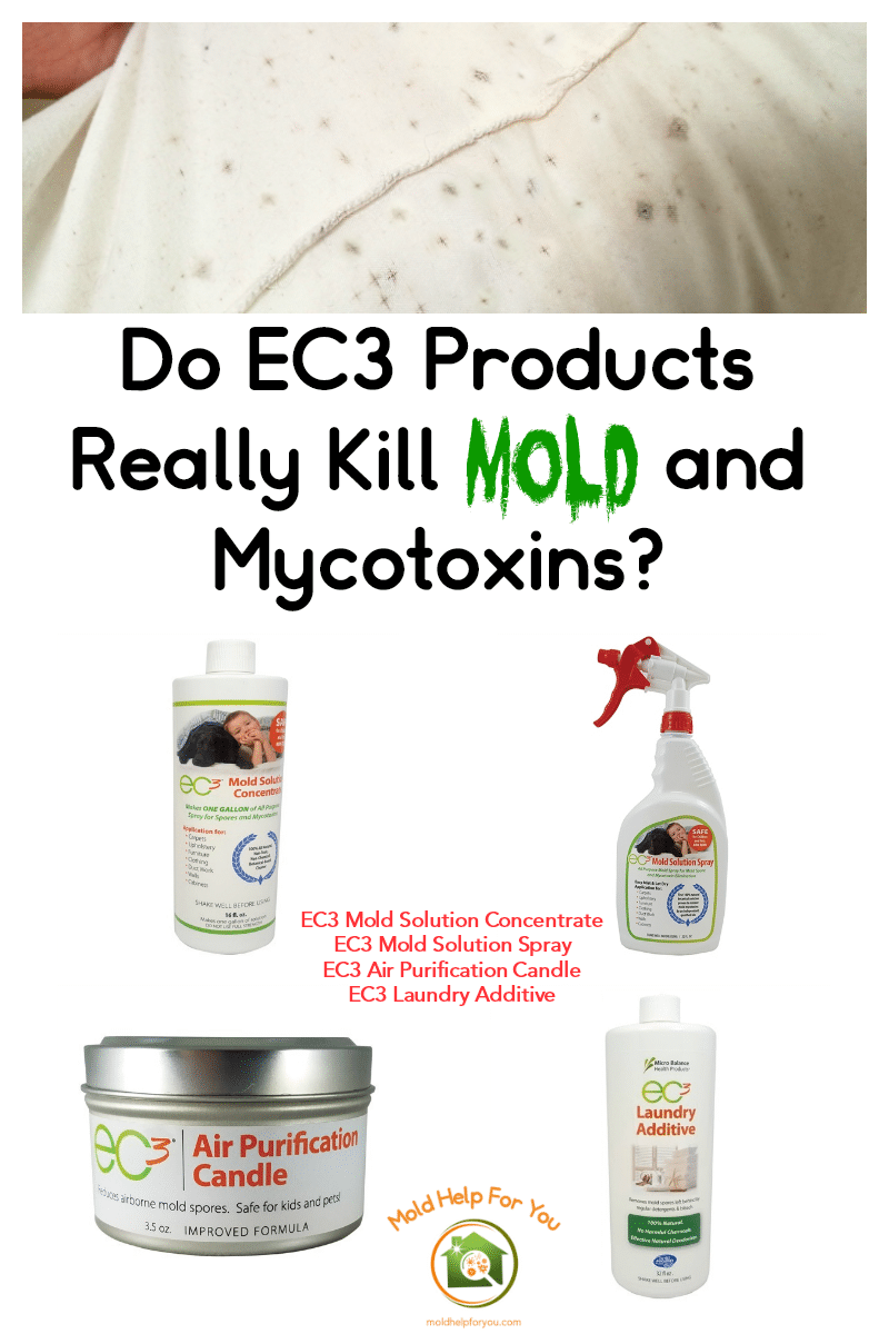 A collage of EC3 products including EC3 mold solution