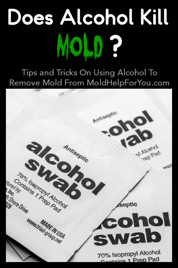 Alcohol pads with the caption "does alcohol kill mold?"
