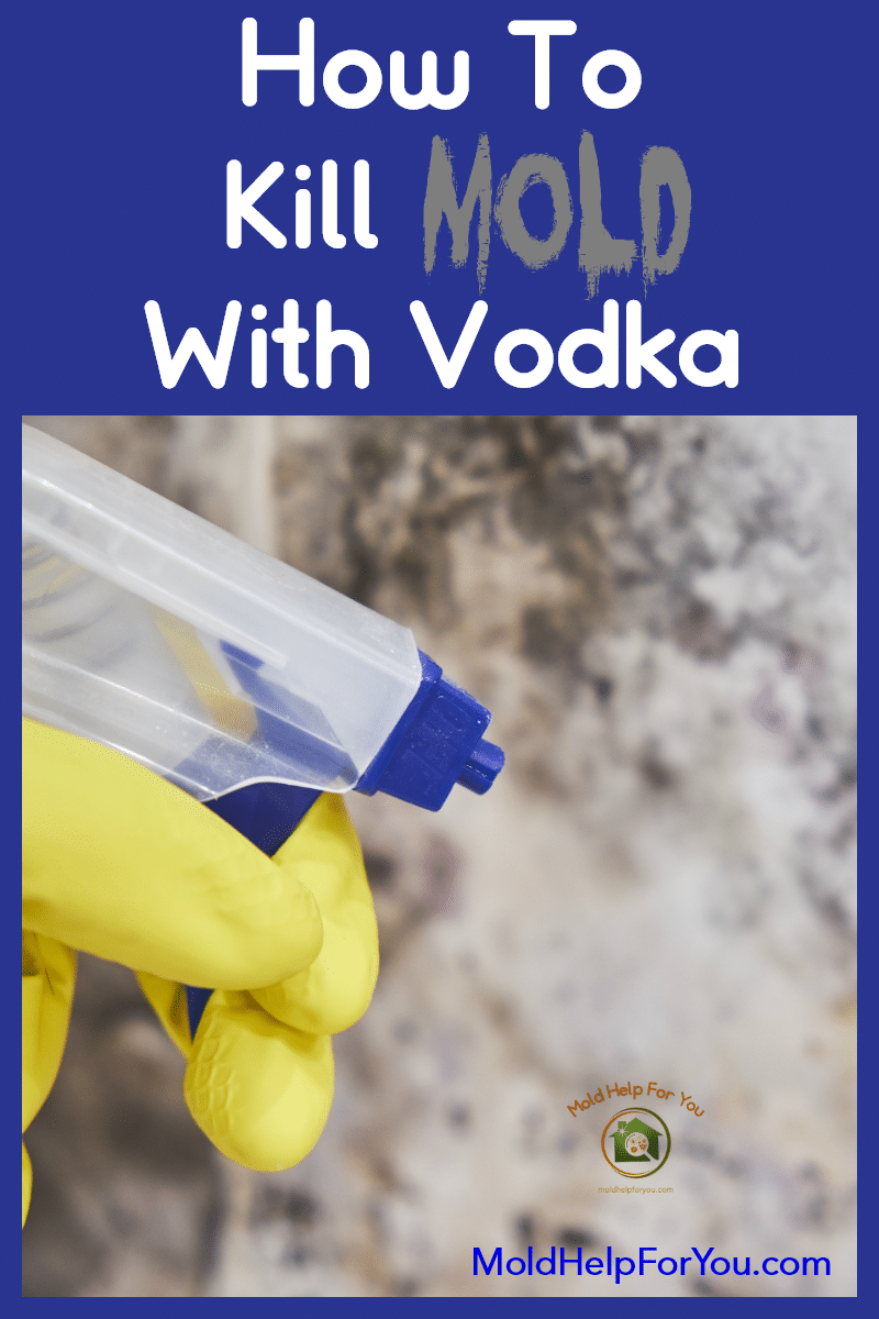 Someone spraying mold with a spray bottle filled with vodka. They learned how to kill mold with vodka and are trying it.
