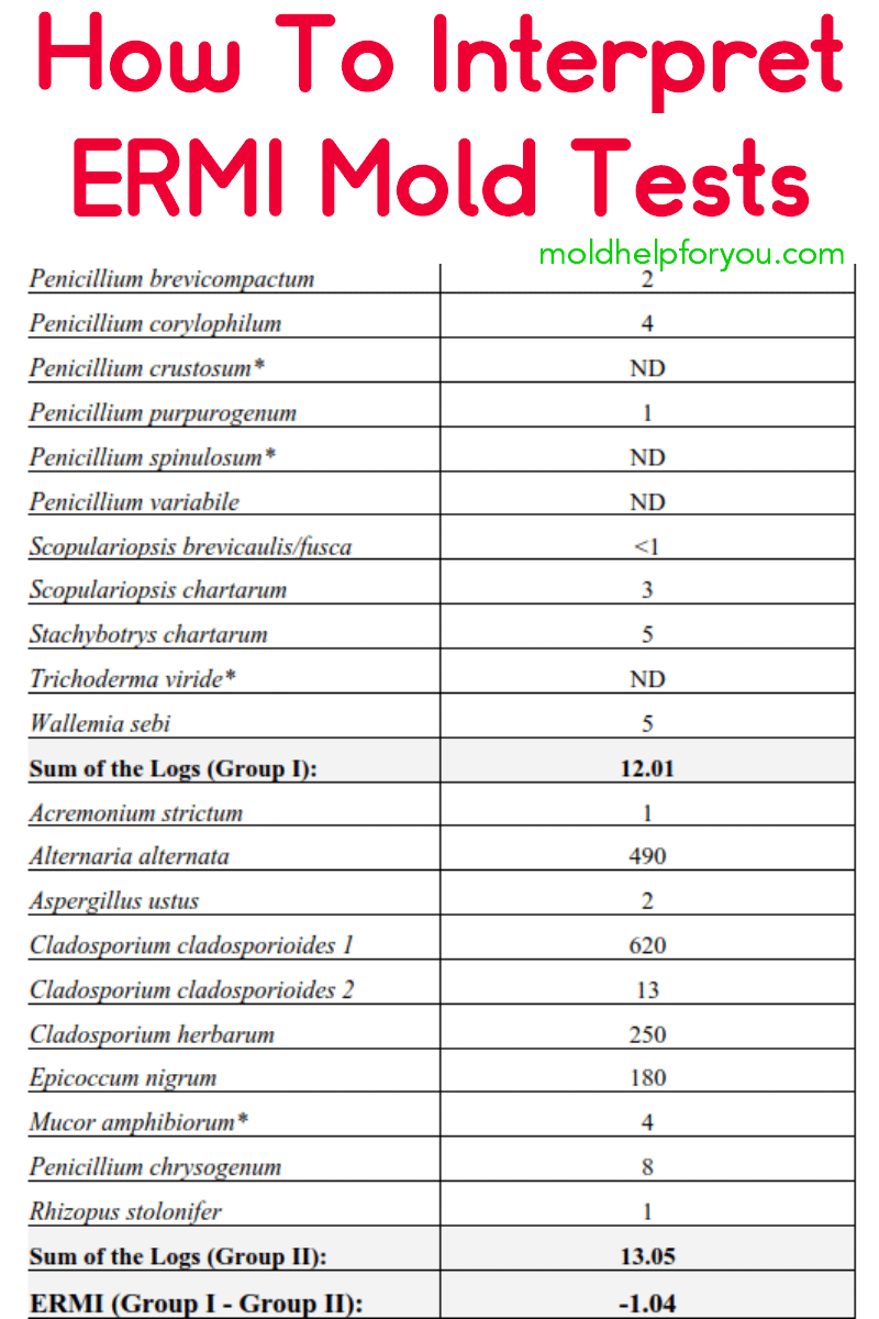 The results of an ERMI test