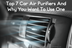 Car air vent blowing out air that has been purified with a car air purifier
