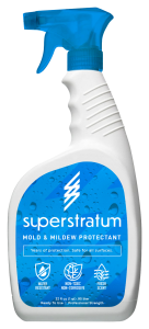 A 32 ounce spray bottle of Superstratum Mold and Mildew Protectant