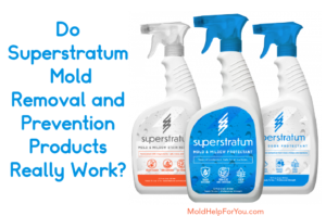 A collage of the three Superstratum products - Superstratum Mold Remover and Superstratum Mold and Mildew Protectant