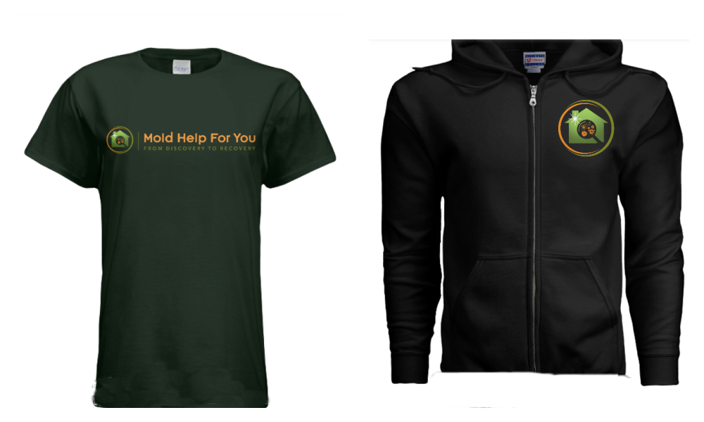 A green mold help for you short sleeve tshirt and a black hoodie