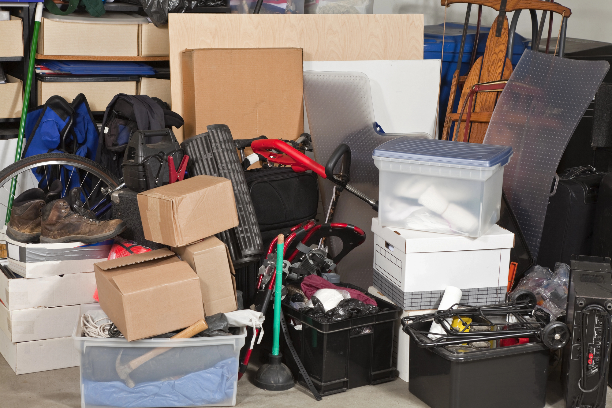 Contents in a garage